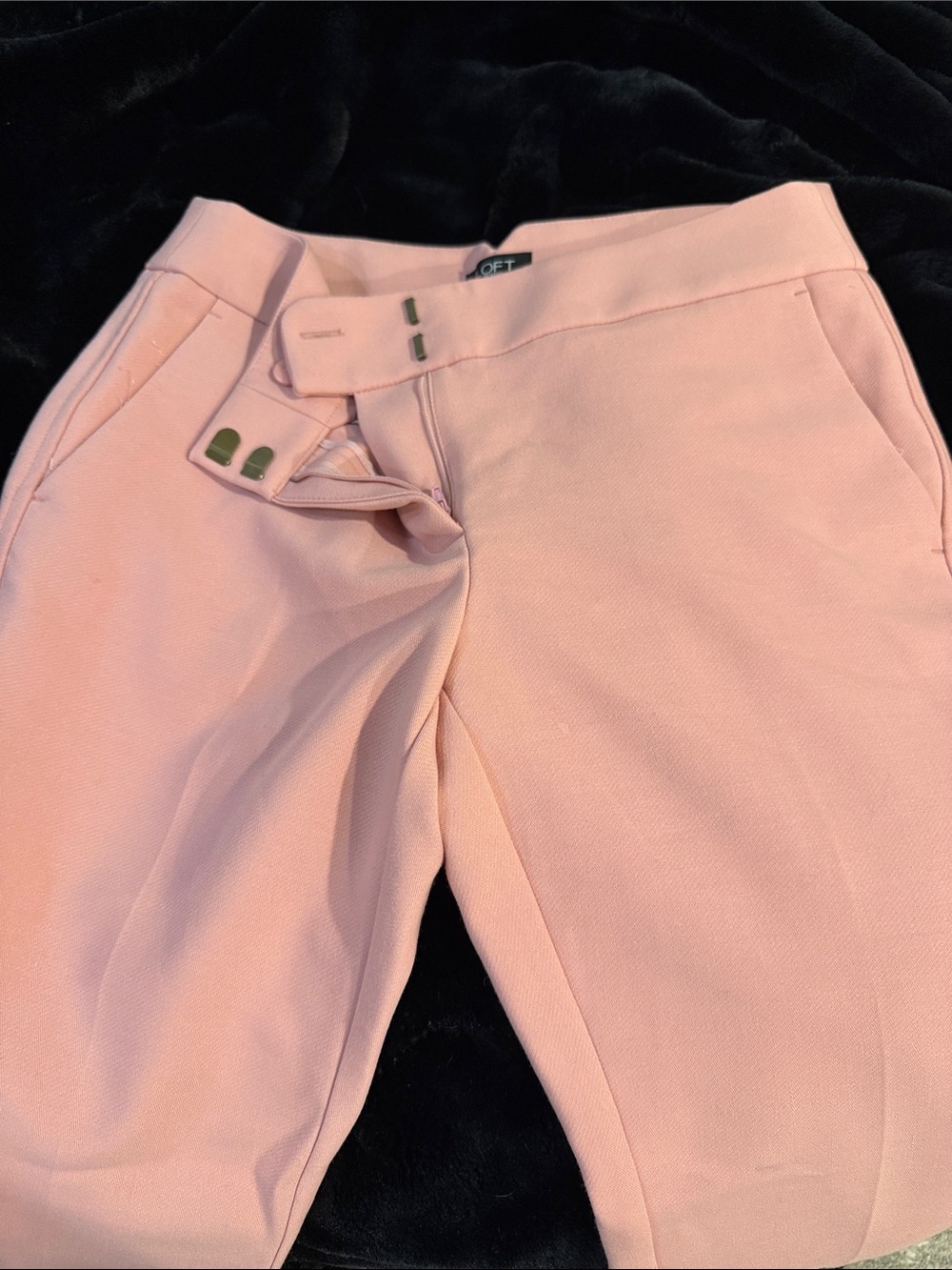LOFT Marisa 4 petite Dusty Pink High-Rise Tailored Pants